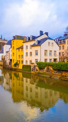 Fototapeta premium Alzette River in Luxembourg as seen from the bridge 