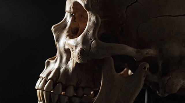 Close up of animal skull bone.