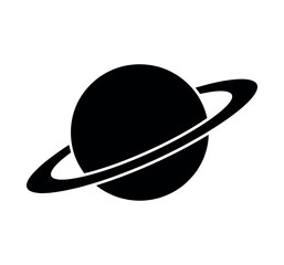 Saturn planet vector icon with rings for astronomy and space design