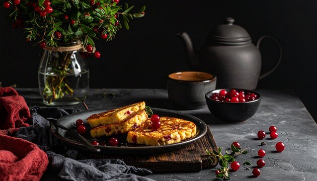 Schwedischer Blodpudding mit Preiselbeeren