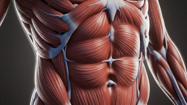 Human body muscle anatomy illustration.