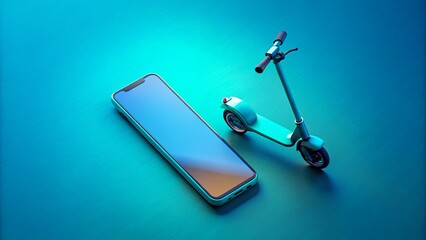 Drone View: Scooter & Smartphone - Tech, Business, & Transportation Education