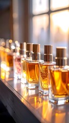 Amber Perfume Bottles - Aromatic Elegance in Golden Hues.