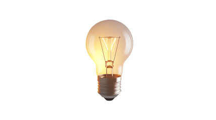 Warm glowing light bulb isolated on transparent background
