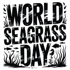 World Seagrass Day awareness campaign logo with underwater elements and text