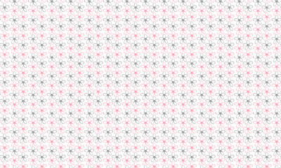 White background with repeating pink and gray flowers