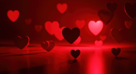 red hearts background