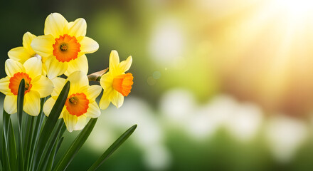 Obraz premium Easter spring florals daffodils in bloom symbolizing renewal and joy