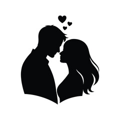 Romantic Couple   Silhouette Vector Illustration