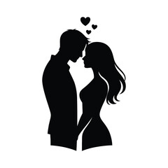 Romantic Couple   Silhouette Vector Illustration