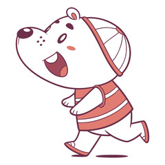 Fototapeta premium cute-cartoon-bear-running--flat-vector-illustration