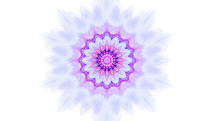 Symmetrical Mandala Flower with Purple and Pink Hues on a Black Background graphic design