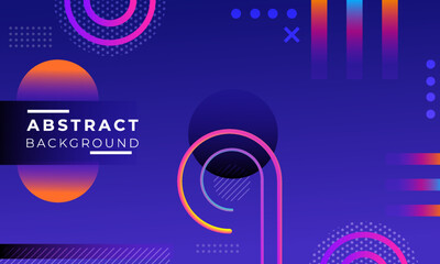 Abstract Colorful Blue with Geometric Shape Combination Background Design. Usable for Greeting Card, Banner, Landing Page, Presentation Background, Etc.