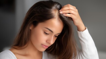 Fototapeta premium An illustration depicting the cycle of hair growth and the impact of atrophy of hair follicles shows the detrimental effects on thinning hair, encouraging effective solutions to enhance density and