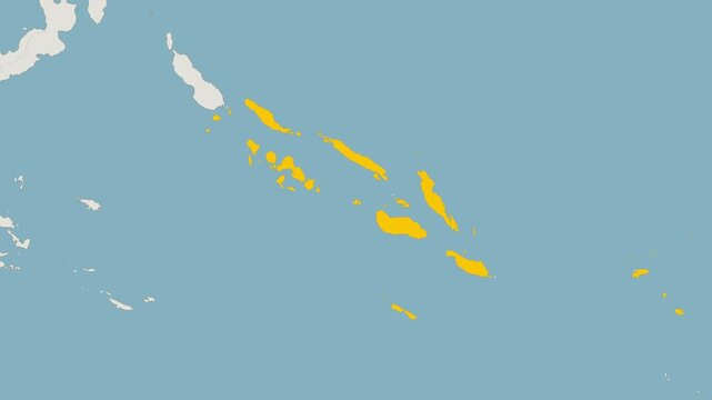 World Map Country Zoom Animation - Solomon Islands