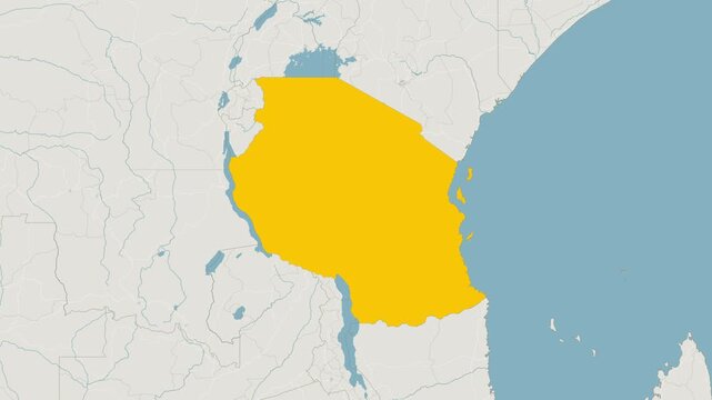 World Map Country Zoom Animation - Tanzania