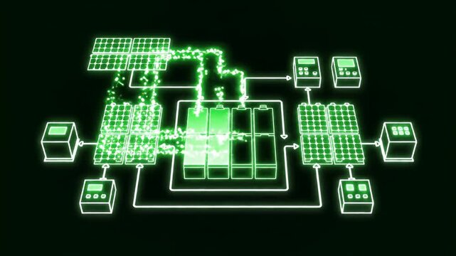 Neon Circuit Diagram Networking Visual Sequence.