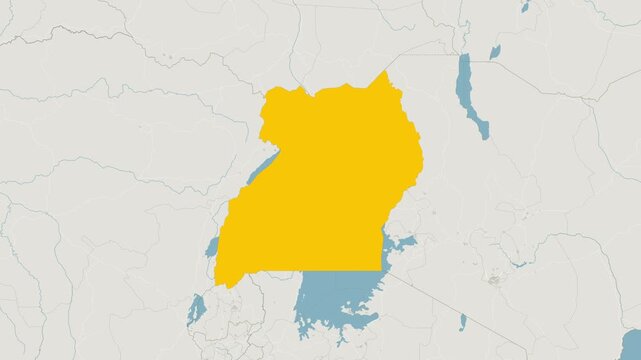 World Map Country Zoom Animation - Uganda