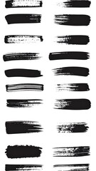 Black Ink Brush Strokes - Artistic Textures and Design Elements.