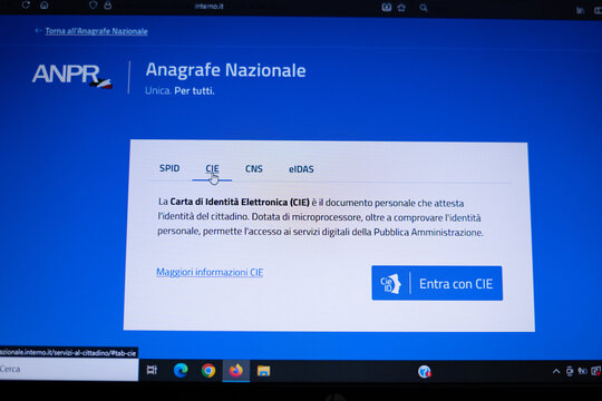 ANPR website with CIE  login access &ndash; Italian public administration digital services