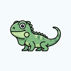 Fototapeta premium Cartoon Green Alligator