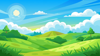 landscape with mountains and blue sky