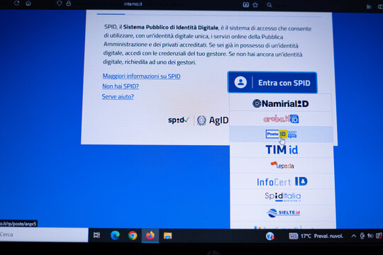 ANPR website with SPID login access &ndash; Italian public administration digital services. Poste italiane.