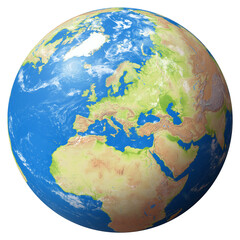 View of the Earth Globe from Space showing Bosnia and Herzegovina