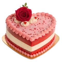 Valentine cake isolated on white background