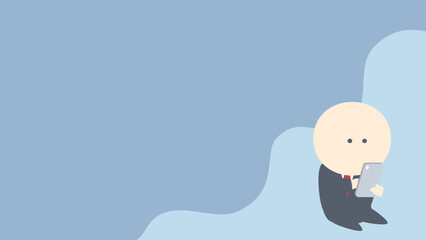 ビジネスイメージイラスト_スマホを操作するビジネスマン © ゆきんこ