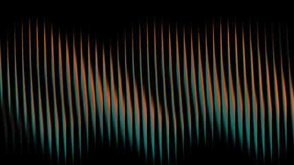 Vibrant orange and green sound wave pattern on black background