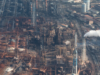 Metal Smelting plant in Chiba, Japan, in winter, in 2025