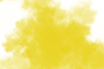 Vibrant yellow smoke cloud on transparent background for creative design © Graphics Thunder