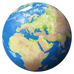 View of the Earth Globe from Space showing Cyprus