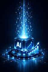 Artificial Intelligence Data Growth with Digital Analytics Visualization