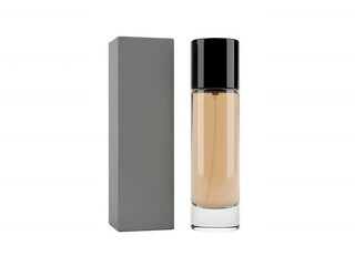 Obraz premium Luxurious essential oil roller bottle with elegant black cap and gray box