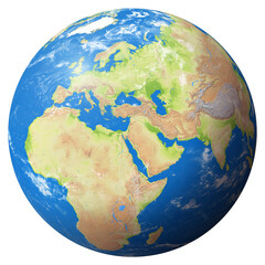 View of the Earth Globe from Space showing Jordan