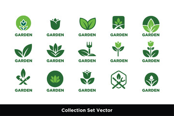 Fototapeta premium Green Garden and Eco Friendly Logo Templates