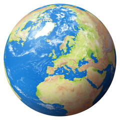 View of the Earth Globe from Space showing Luxembourg