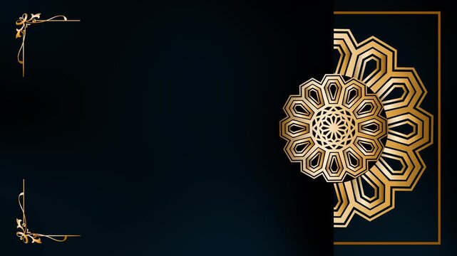 Decorative Motion Herbal Aura Pattern Gold Mandala Ramadan Loop Background