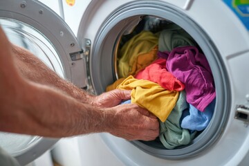 Performing household chores with washing machine