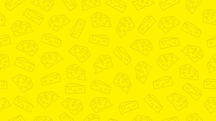 Cheese pattern background. Seamless motif of cheese doodle. Hand drawn cheese wallpaper for packaging, wrapper, print, backdrop, paper products