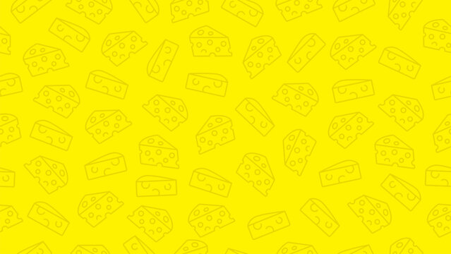 Cheese pattern background. Seamless motif of cheese doodle. Hand drawn cheese wallpaper for packaging, wrapper, print, backdrop, paper products