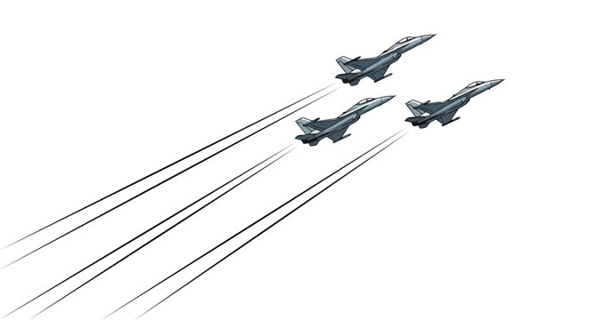 Four fighter jets flying in formation leaving smoke trails.