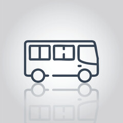 Simple Line Icon of a Bus for Public Transportation