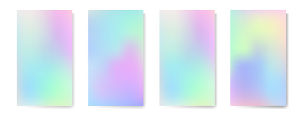 Set of 4 colorful gradient backgrounds in rich colors with soft transitions. For covers, wallpapers, posters, branding, social media and other projects. Vector, for web and print.