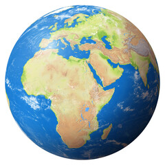 View of the Earth Globe from Space showing the Sudan