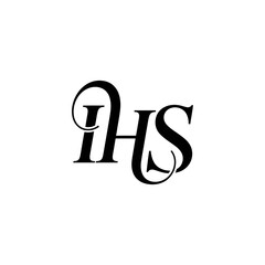 Elegant IHS Monogram Logo Design with Intertwined Serif Letters.