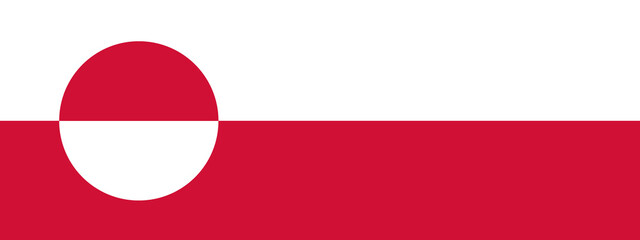 National flag of Greenland, Greenlandic flag banner long - Vector flat illustration