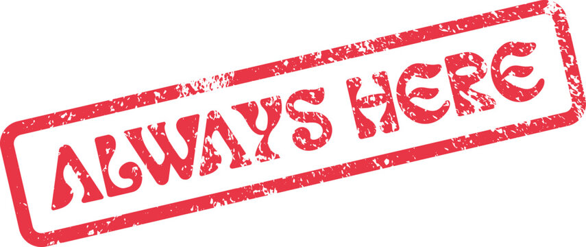Official Red Rubber Stamp Mark Signifying a Constant Presence and Support